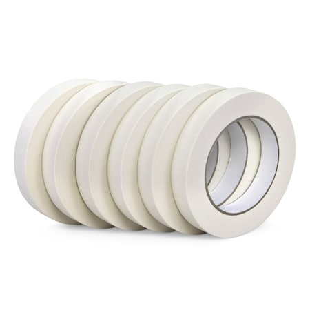 Idl Packaging Masking Tape GP, 0.75 in W x 60 yards L, 5.5 mil Thick, White, Natural Rubber Adhesive, 6 PK 6x-44573